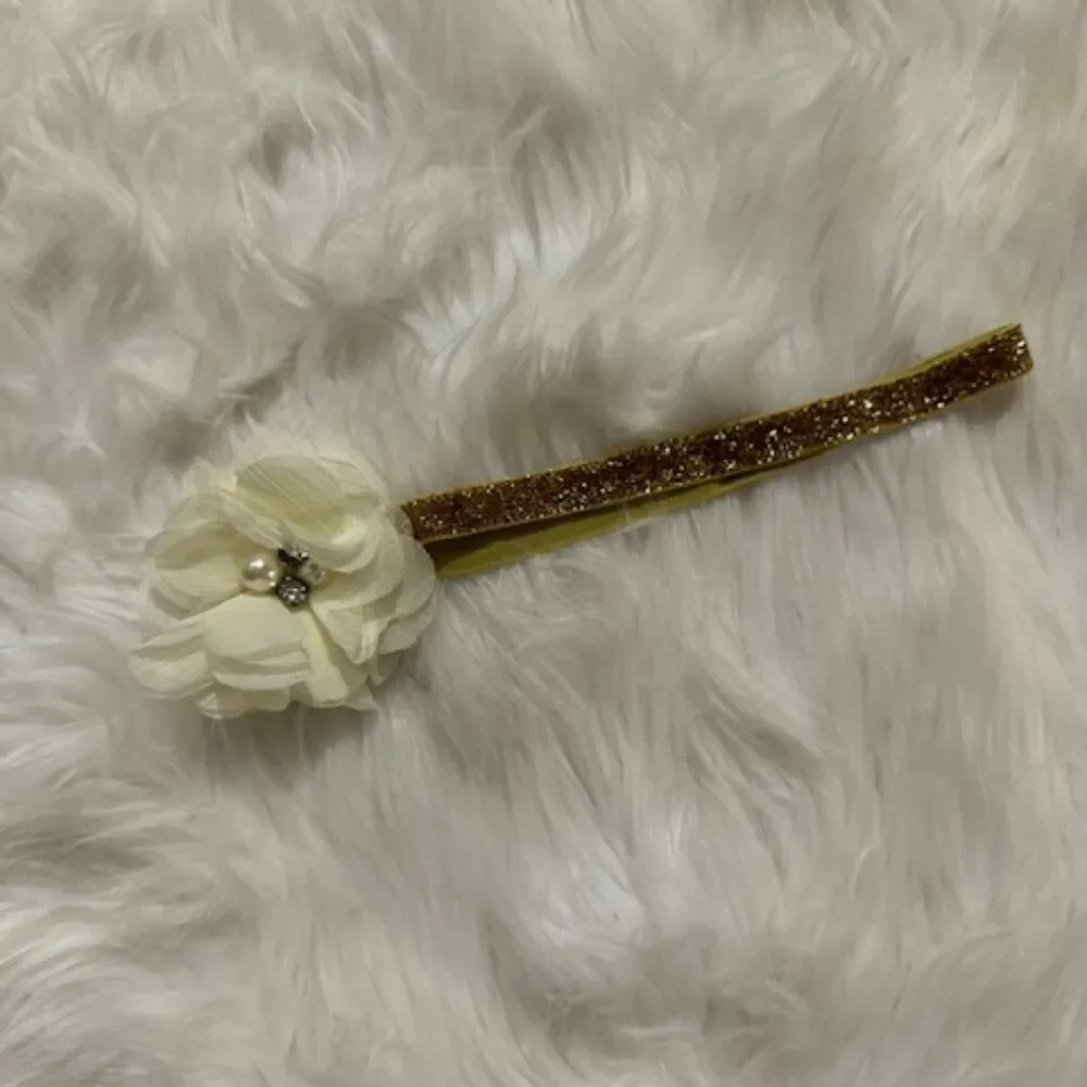Bundle (4) Various Delicate Flowers, crown Shimmer FOE headband HB8300 Handmade
